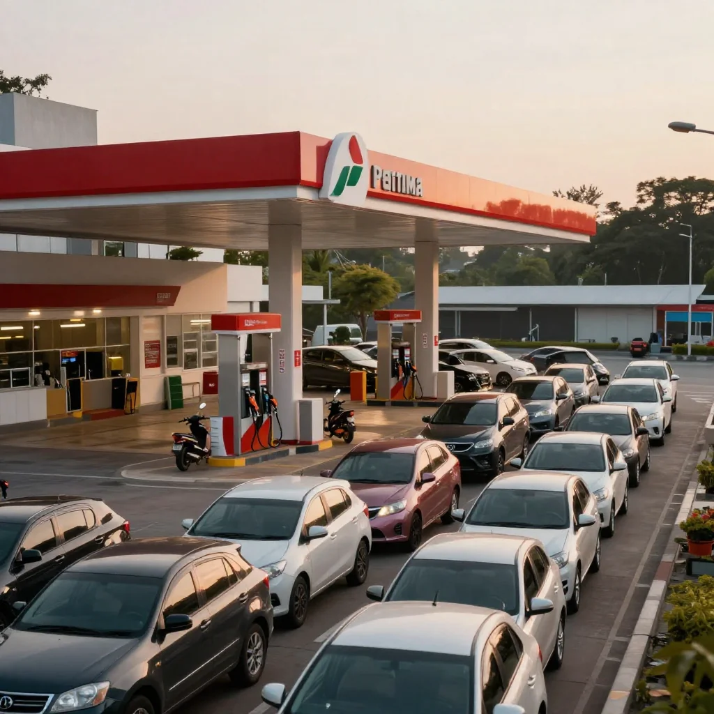 Antrean Panjang SPBU Pertamina